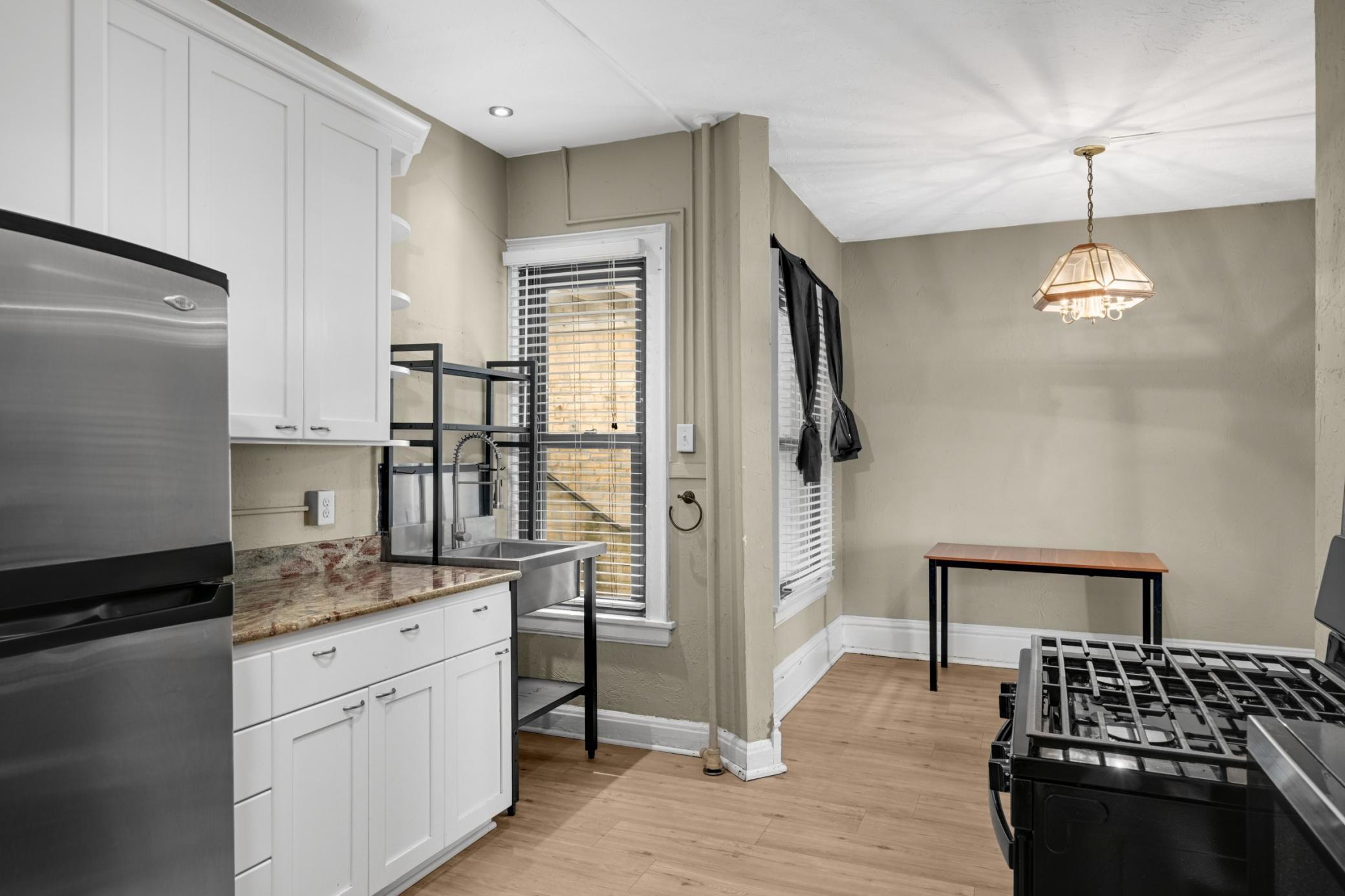 Modern countertops with industrial-style sink