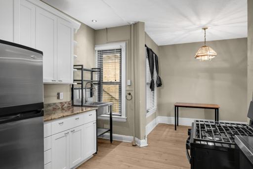 Modern countertops with industrial-style sink