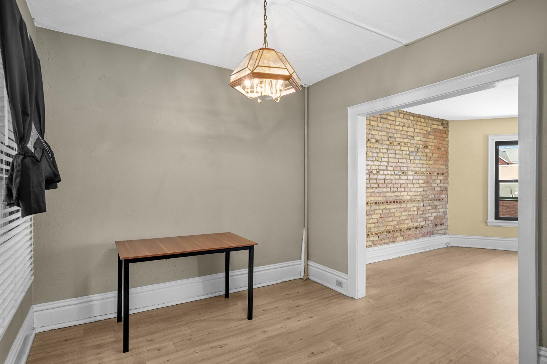 Open dining and living flow
