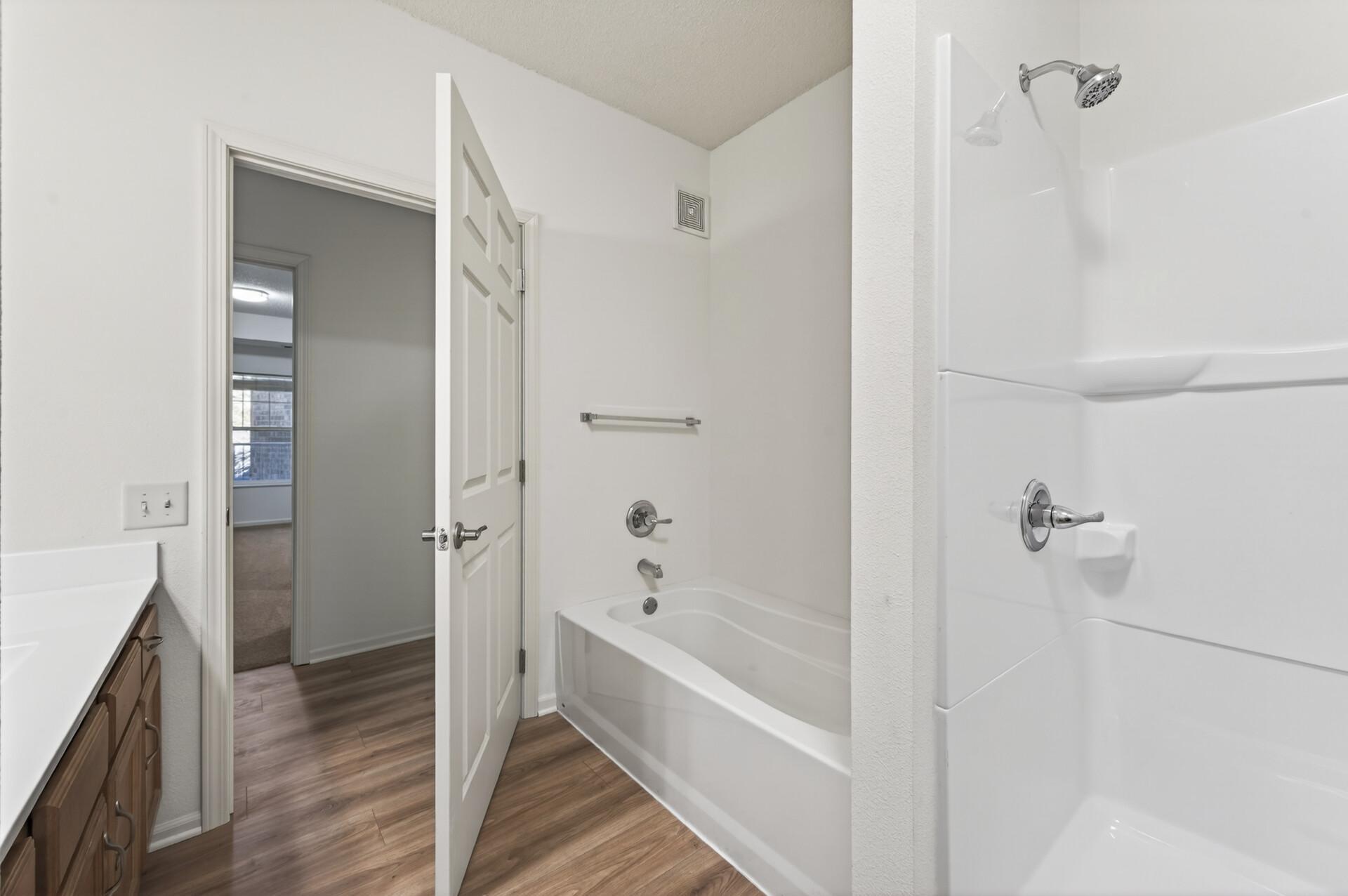 Full bathroom with both a tub and shower!
