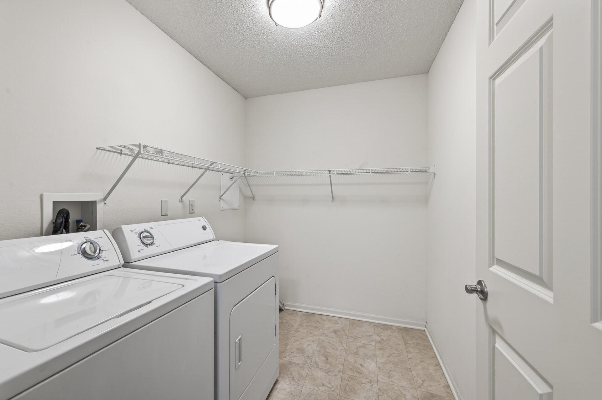 Convenience of your laundry right in your unit. With plenty of storage space.