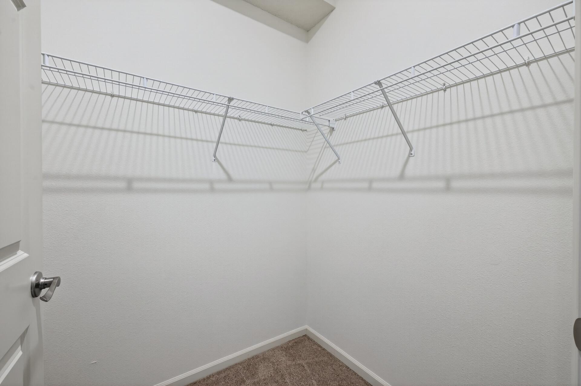 Large walk-in closet in the bedroom.