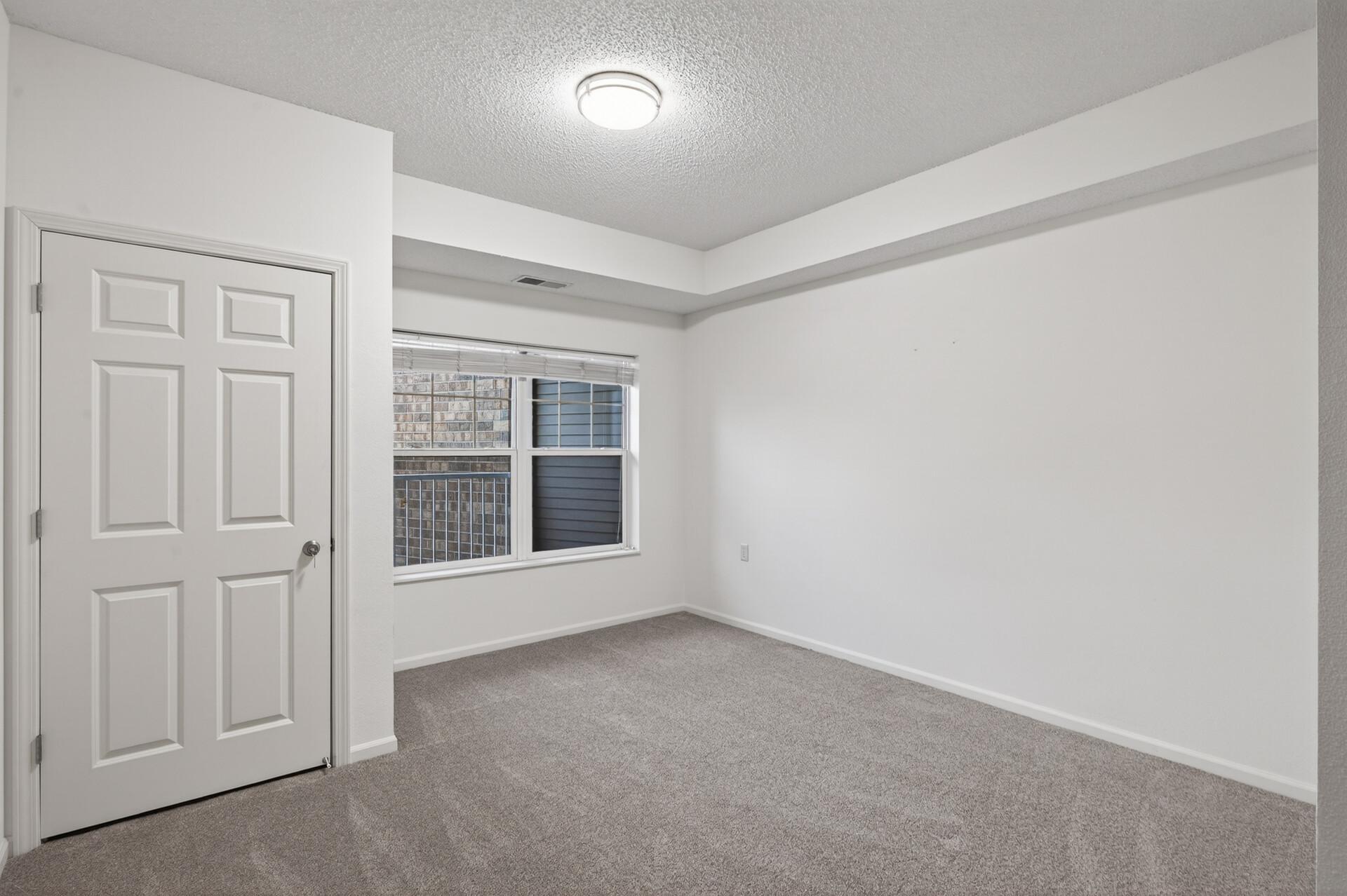 View out the bedroom window of the private balcony that overlooks the front.