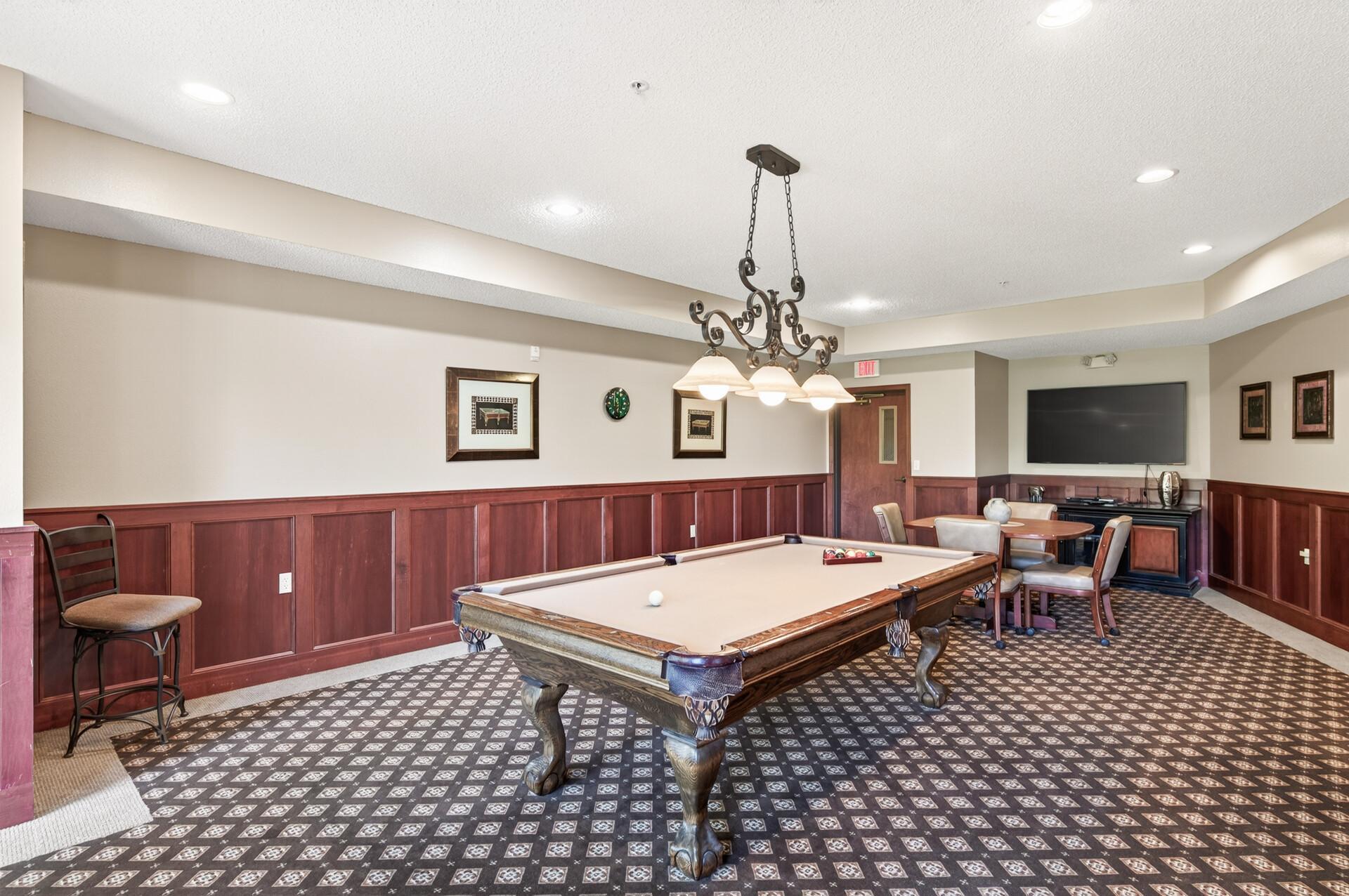 Billiard Room on the main floor.