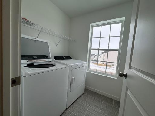 Laundry. Photo is of a similar Lowry home.