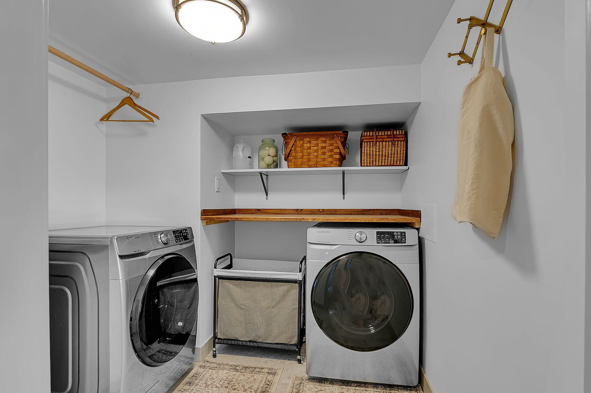 Laundry room conveniently located near the beach