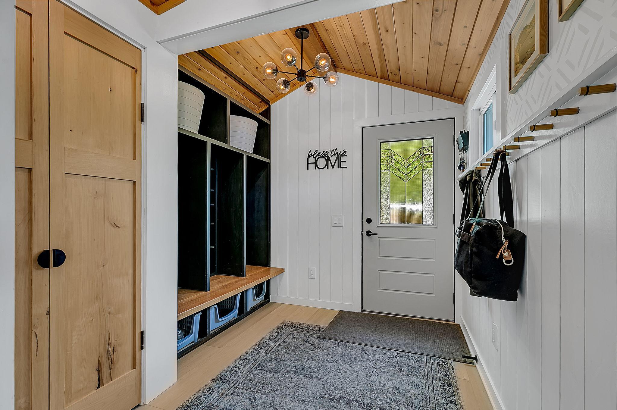 Entryway with ample storage for family and guests