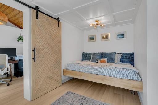 Bedroom 1 with view into office/walk in closet