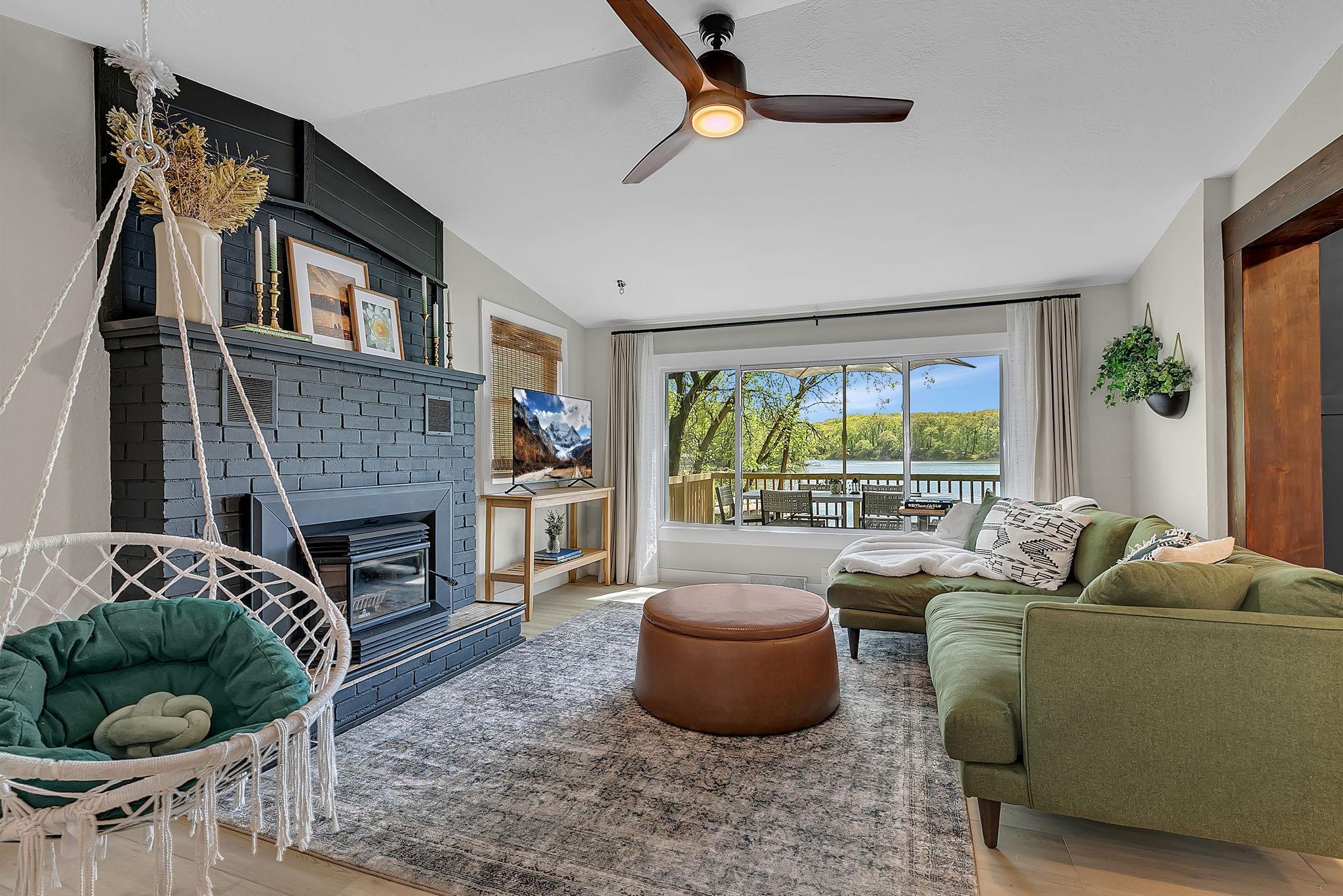 Living room views to lake