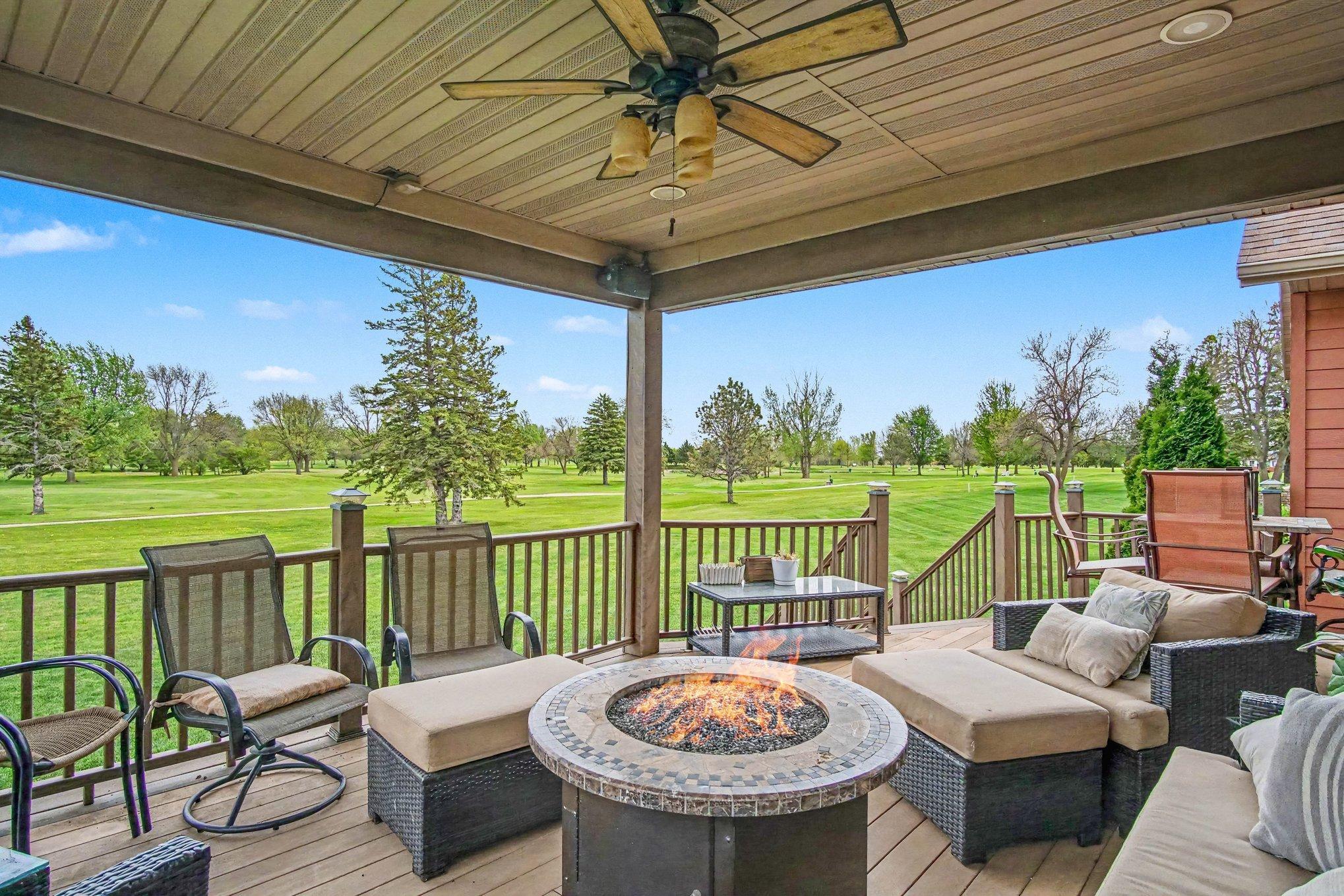 Covered deck with ceiling fan- You will love the view!