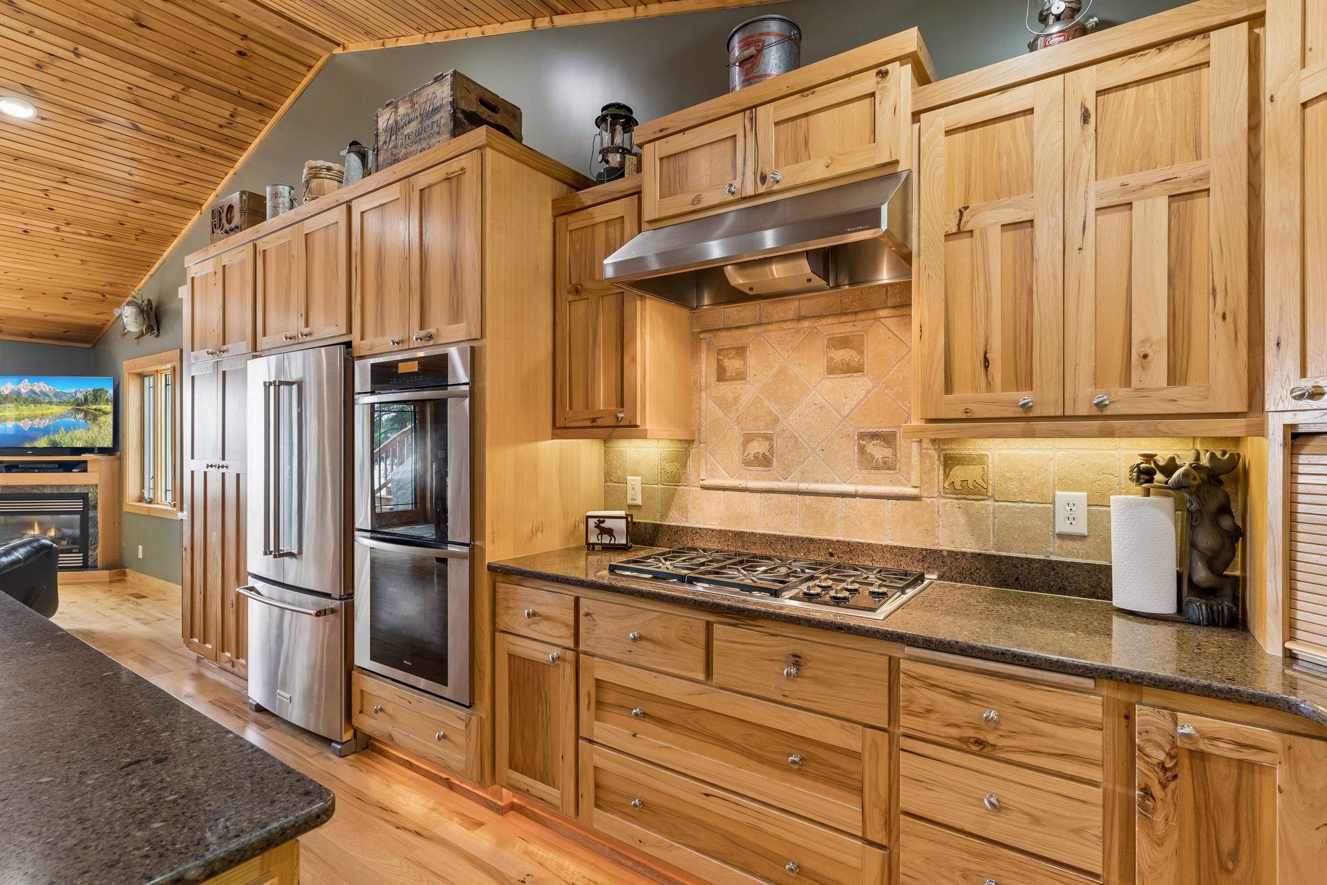 Double Oven and Gas Wolf Cooktop
