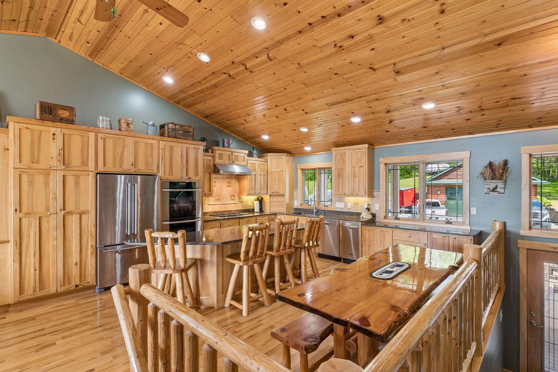 Hickory Cabinets in this Custom Kitchen