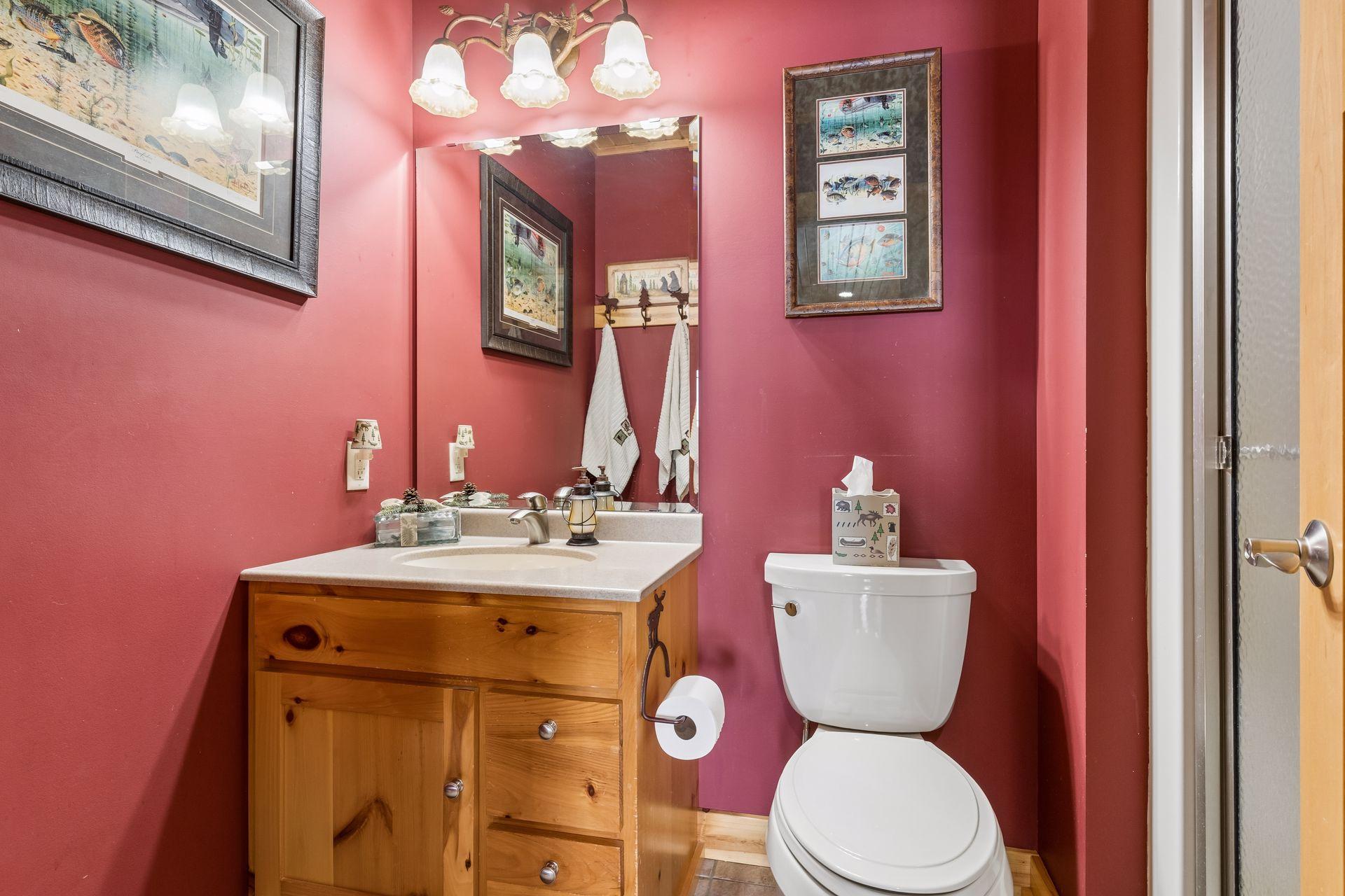 Main Level Bathroom with Shower off the Lake