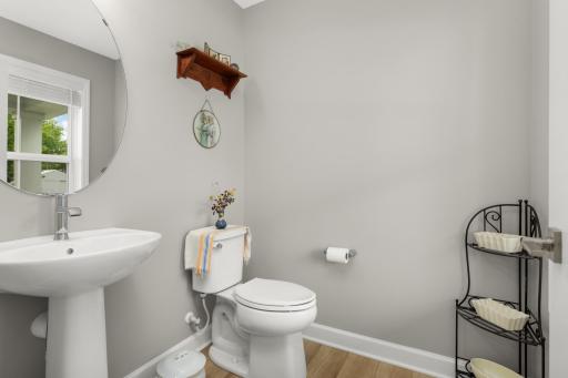Entry level powder room; great for guests.