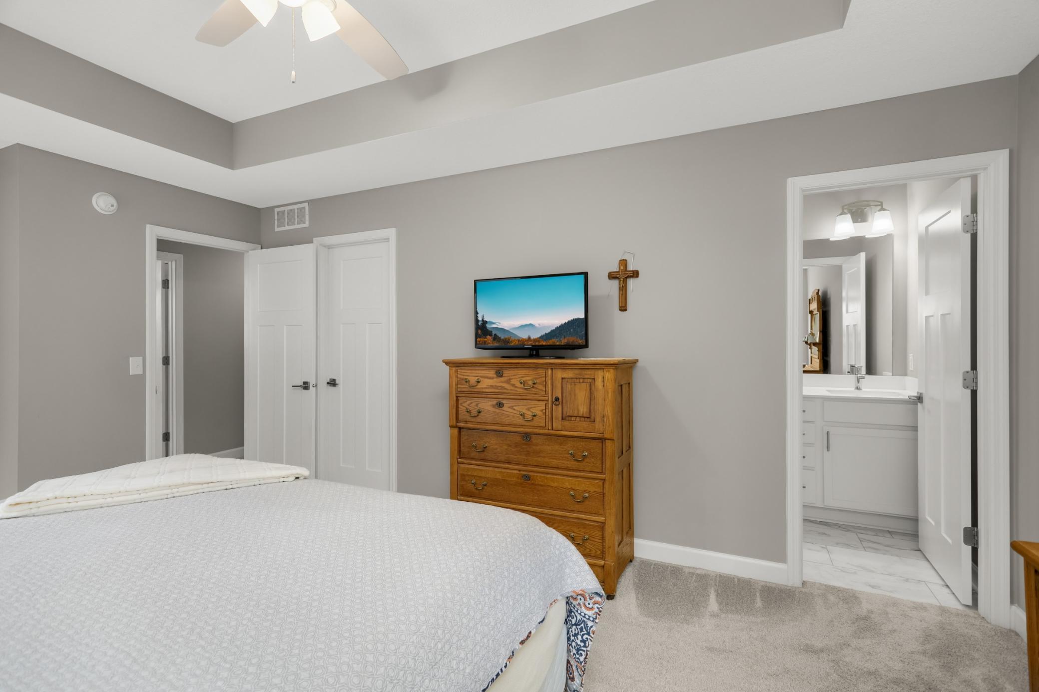 Another view of the owner's suite. Door to closet and bath.