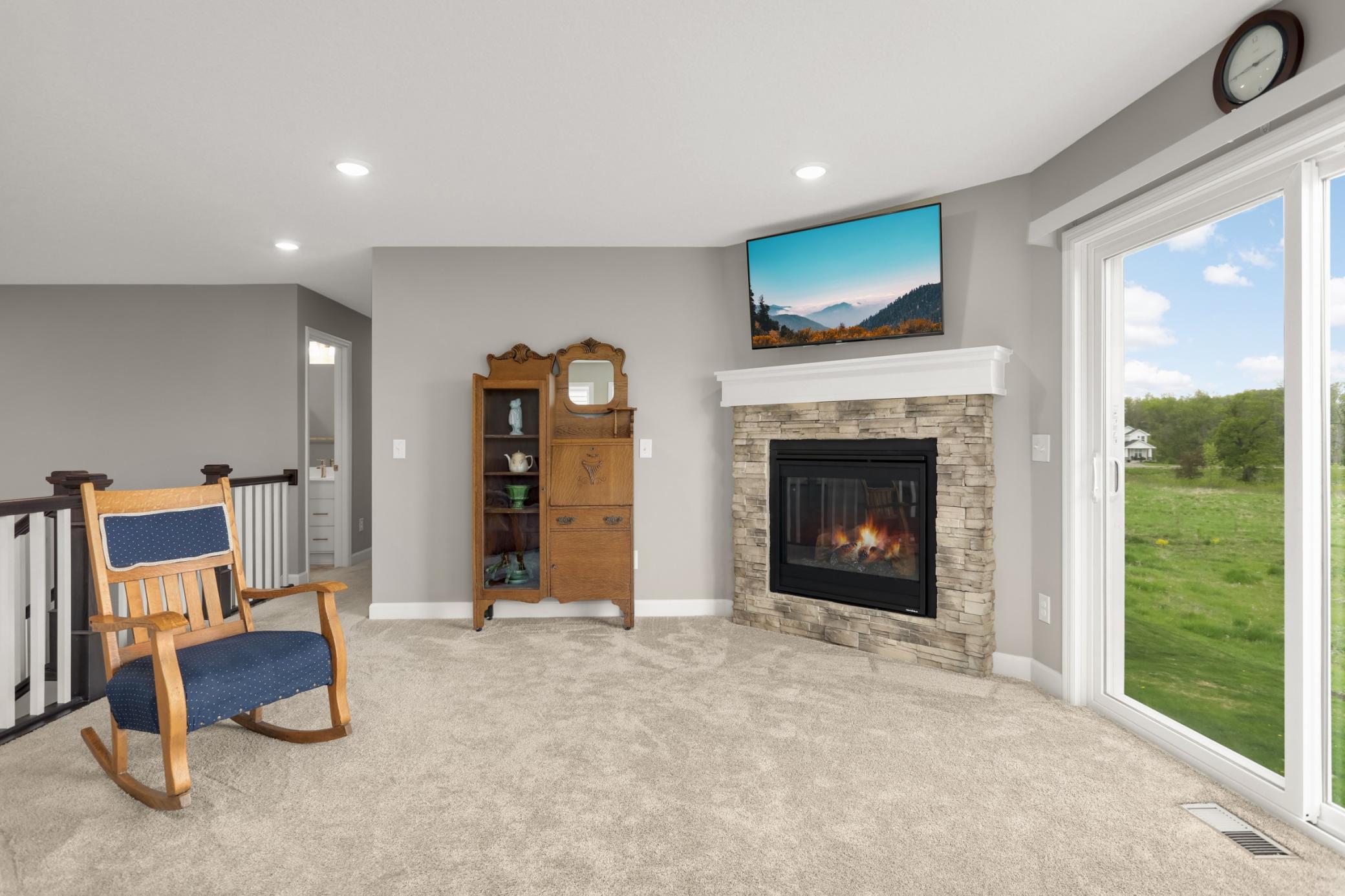 Lovely gas fireplace.
