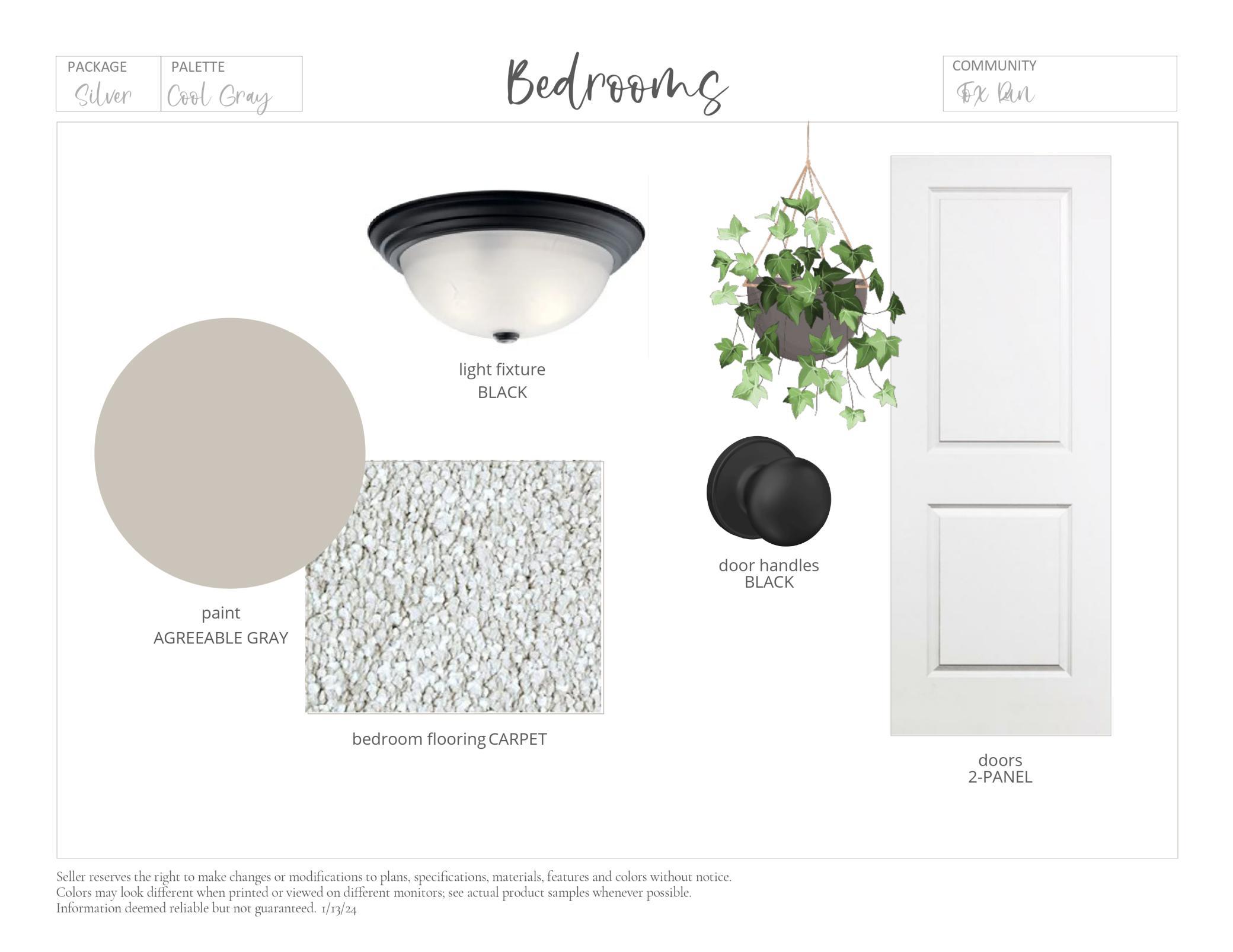 Interior Color Package. Photos and renderings may not depict actual plan, materials, & finishes may vary. All measurements are approximate.