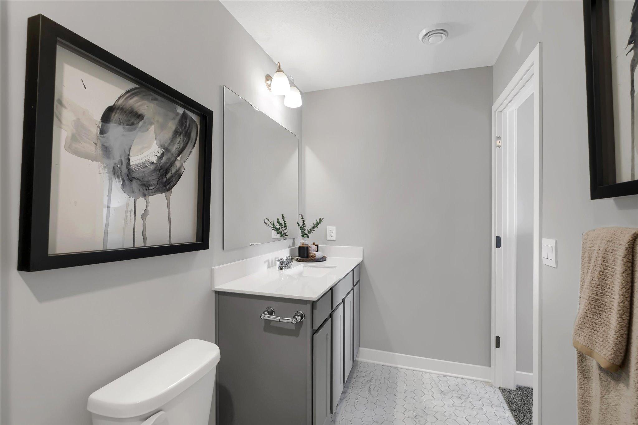 Upper level hall bath.