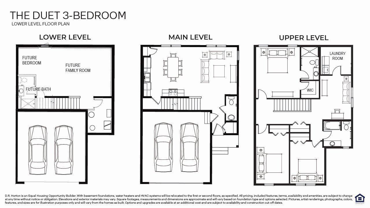 The Duet 3 bedroom basement.