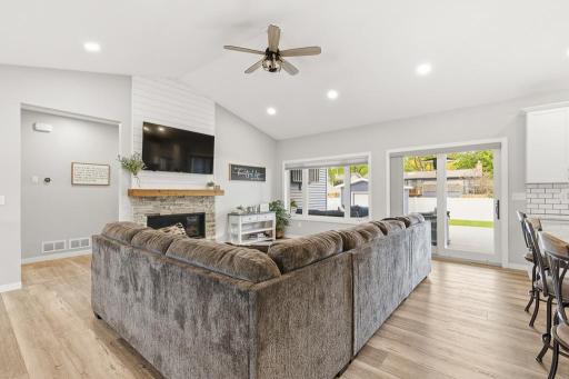 Patio door access nearby for easy outdoor meals and entertaining