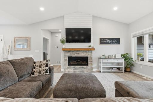 Centered around the fireplace, the perfect spot for decompressing
