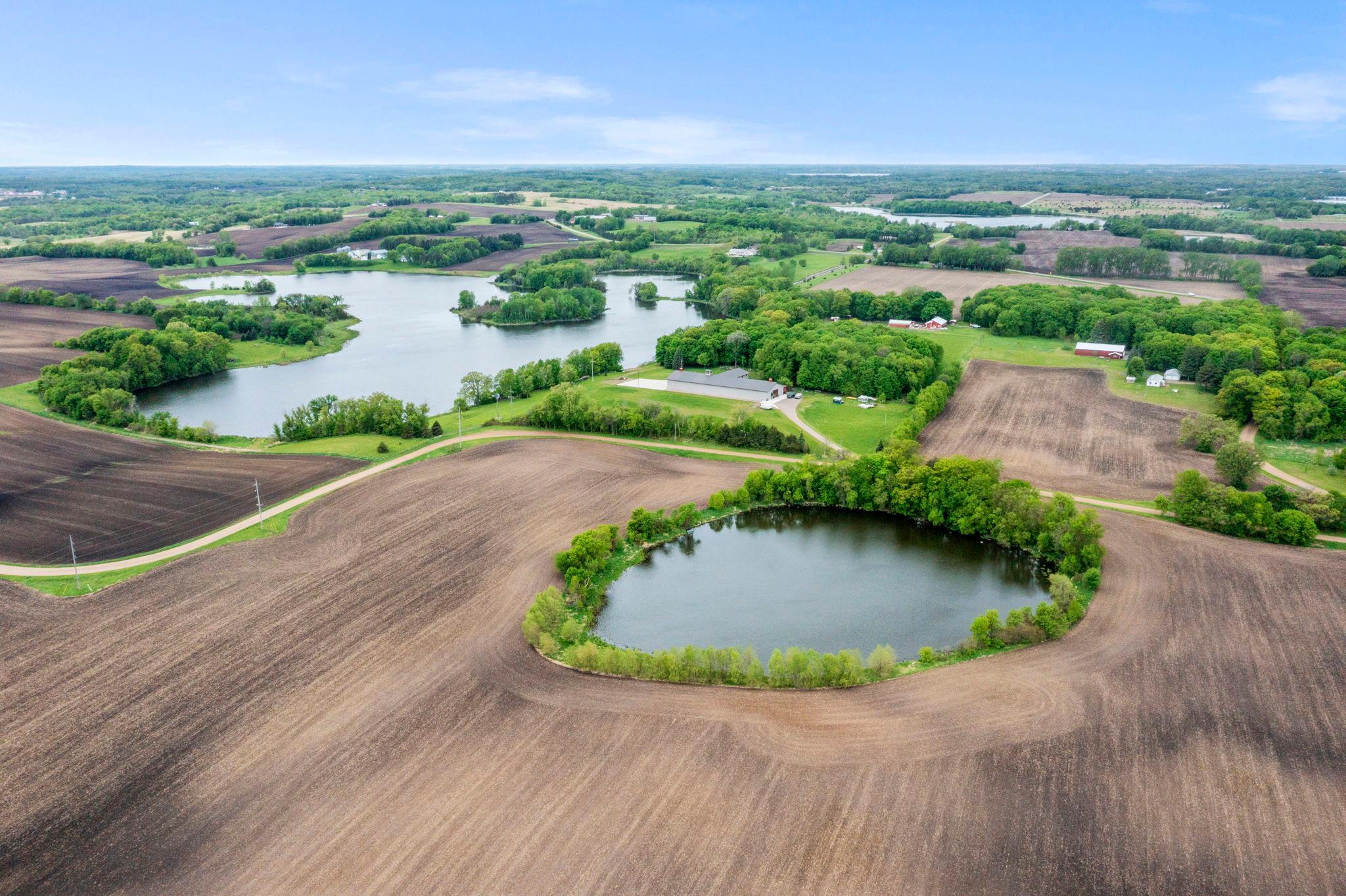 Lakes surround the area