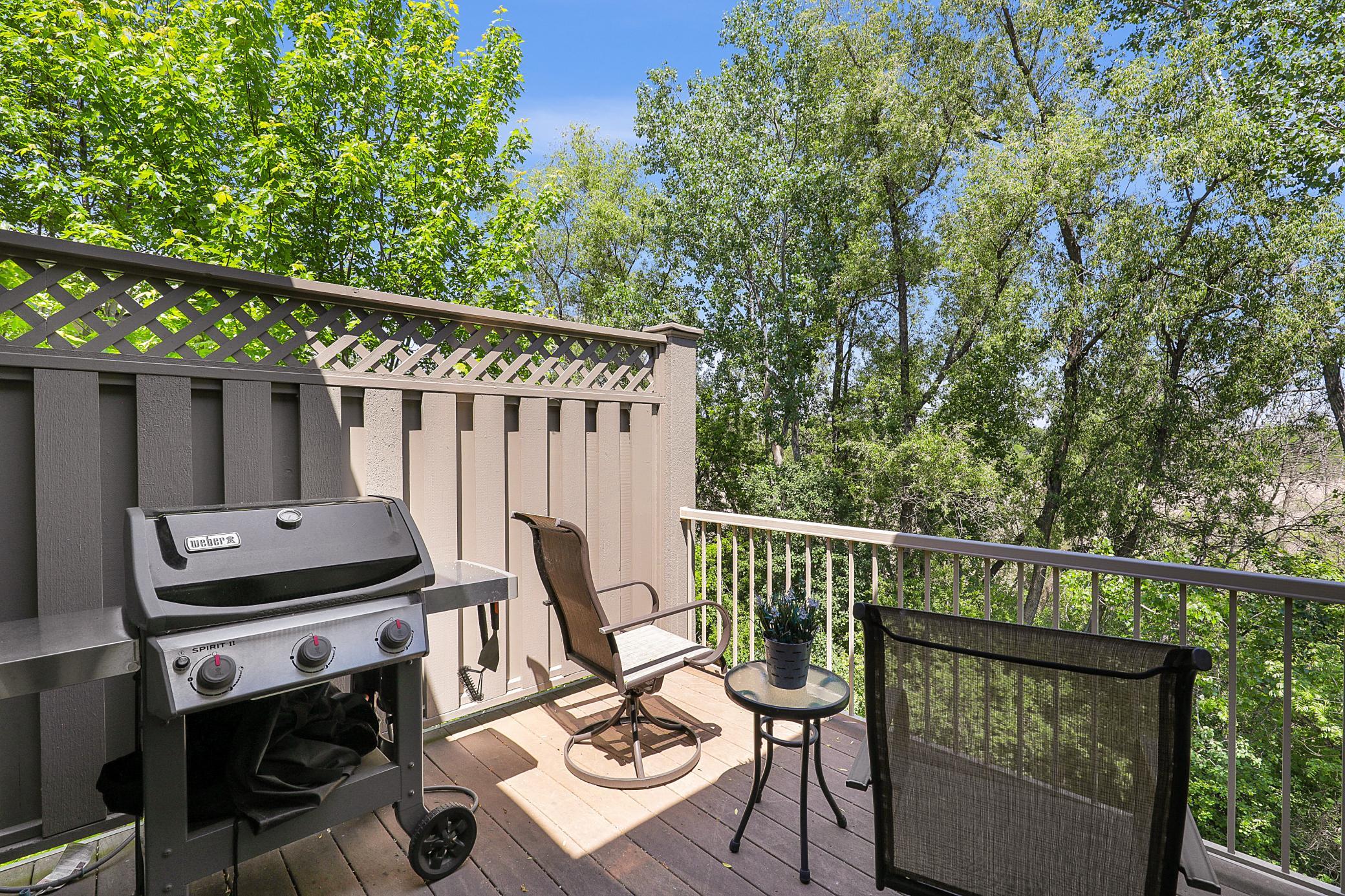 Enjoy grilling and entertaining on the private deck, located next to the sunroom.