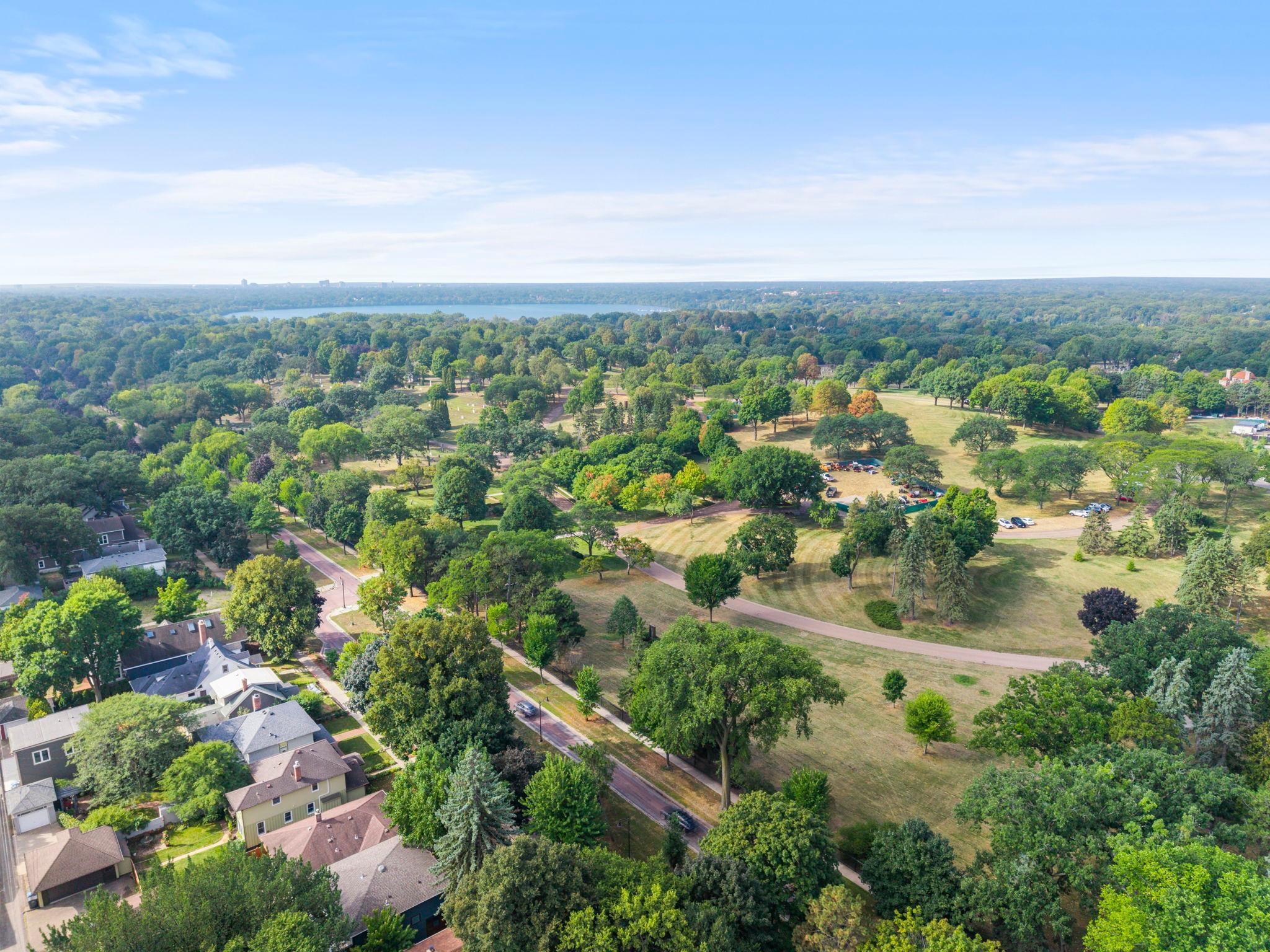 Aerial view of street