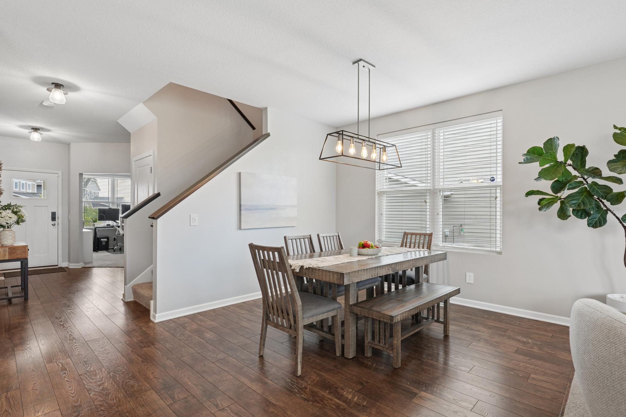 Dining area flows off of the kitchen and opens up to the living room making it ideal to entertain and be connected to friends and family