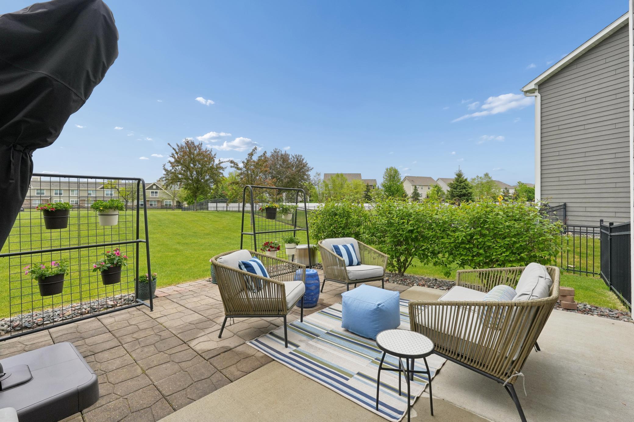 Backyard patio is ideal for Summer Bar-B-Que's or just relaxing in the sun