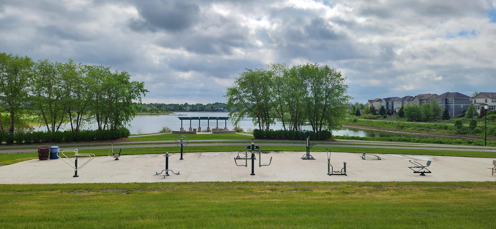 Get a workout and some fresh air at the outdoor exercise area.