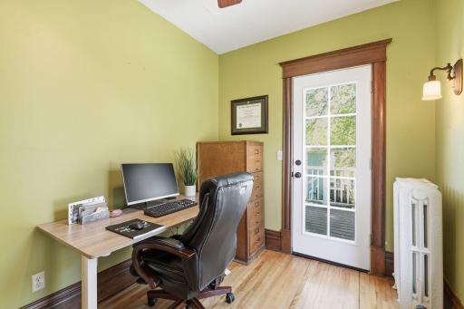 A perfect nursery or office with access to the second story deck