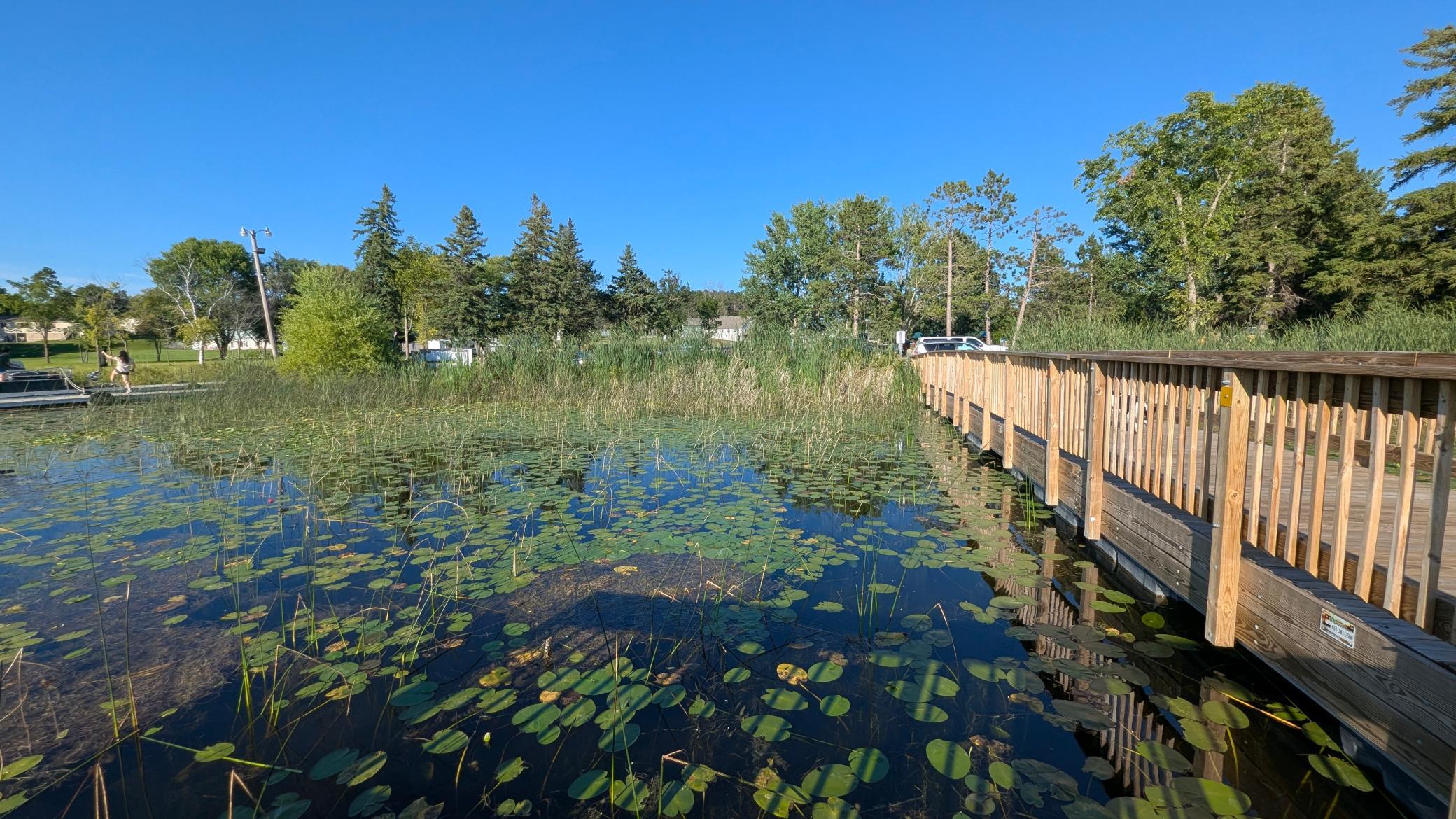 Fishing pier at Bagley city park. Catch your limit of pan fish!