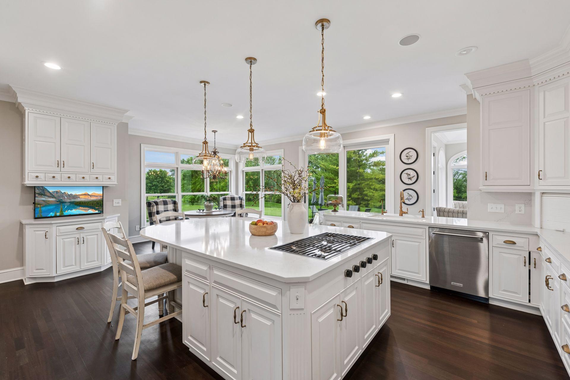 The wonderfully renovated Chef's Kitchen is the heart of this beautiful home