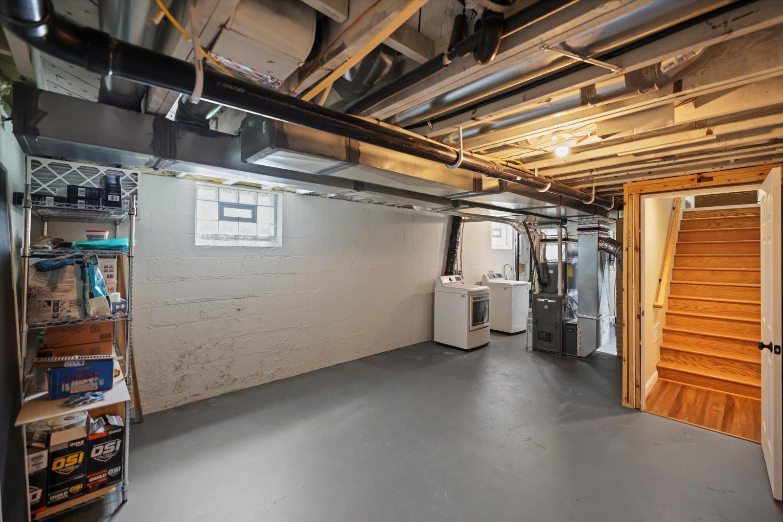 Spacious storage and work area