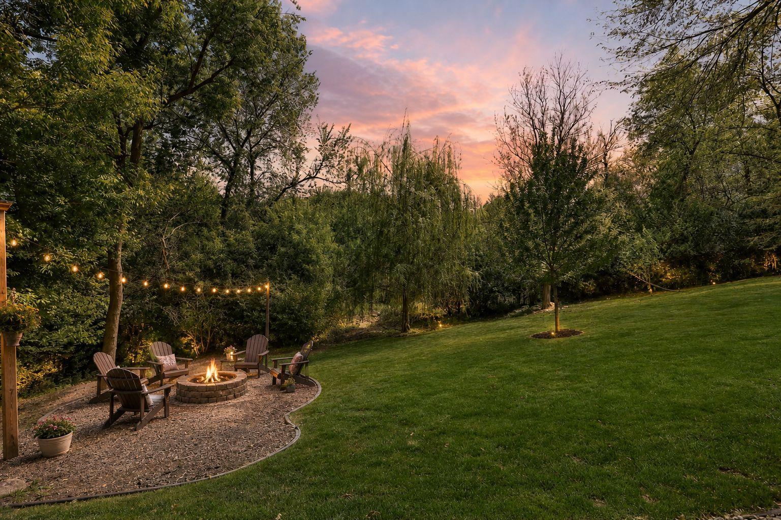 Virtual sunset and furniture/firepit by 8710 Photography