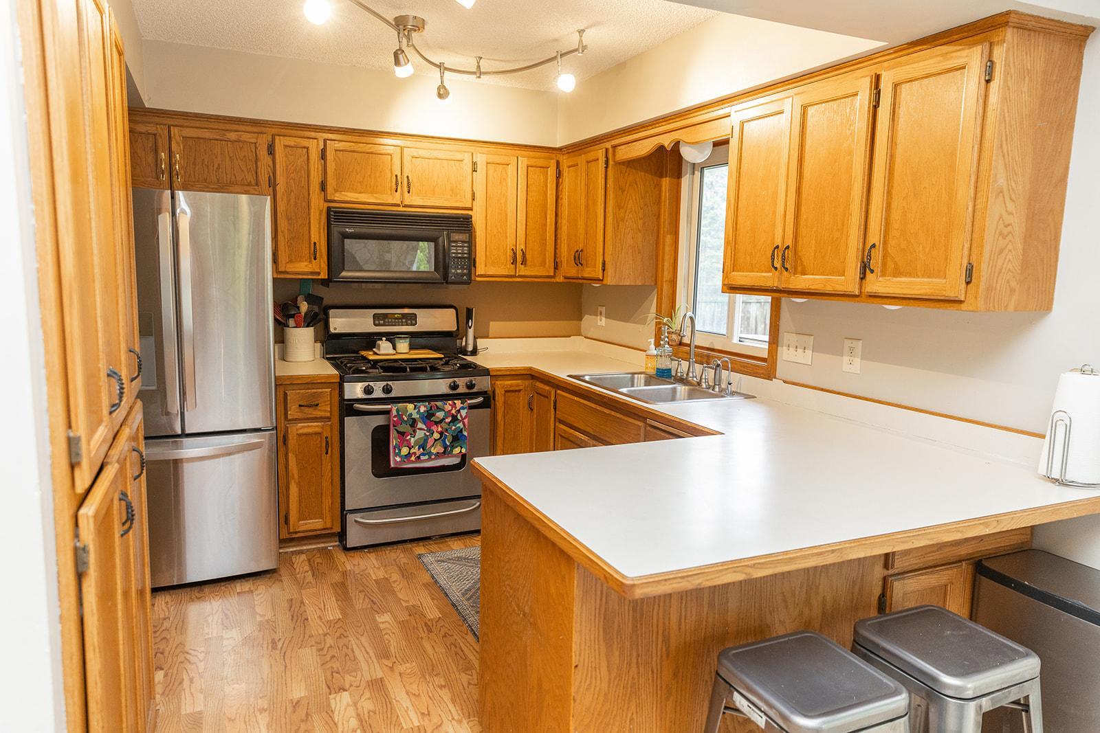 Kitchen with cupboard space