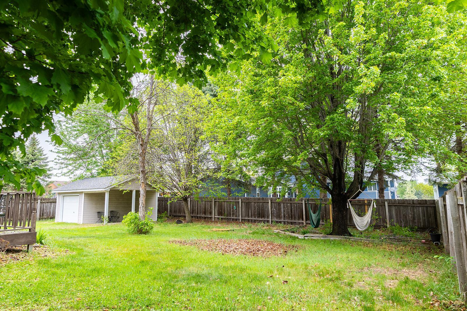 Backyard is fenced