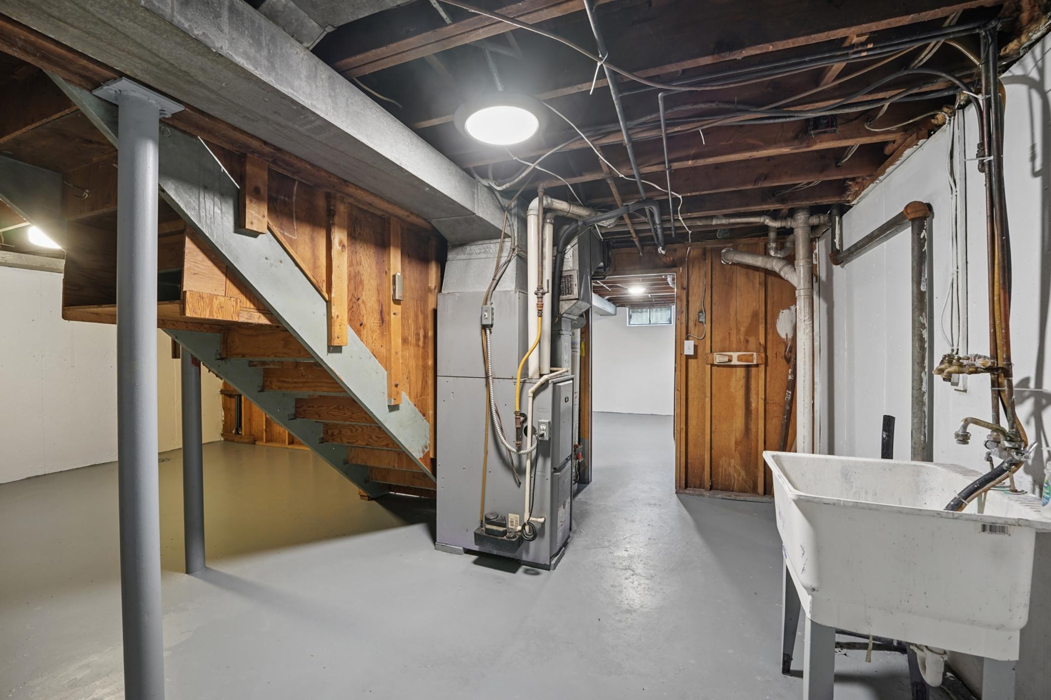 Basement is divided into two spaces