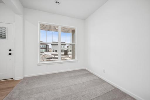 The study is located off of the front door. Make this space your own! A picture of a completed Crestwood home.