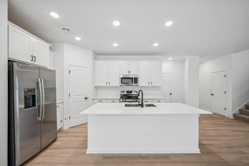 A well planned kitchen space with exterior ventilation. A picture of a completed Crestwood home.