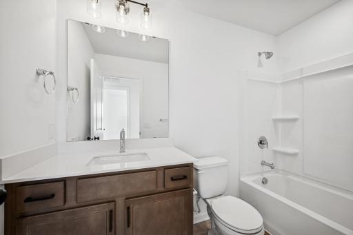 Secondary bath A picture of a completed Crestwood home.