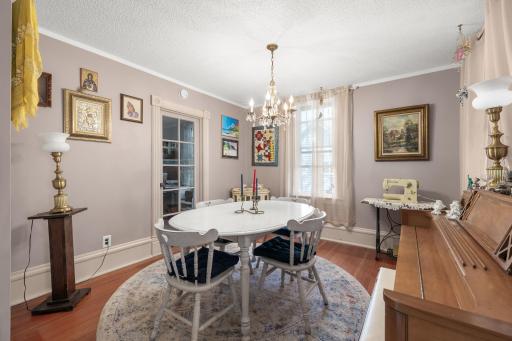 Dining Room with French Door to the Office