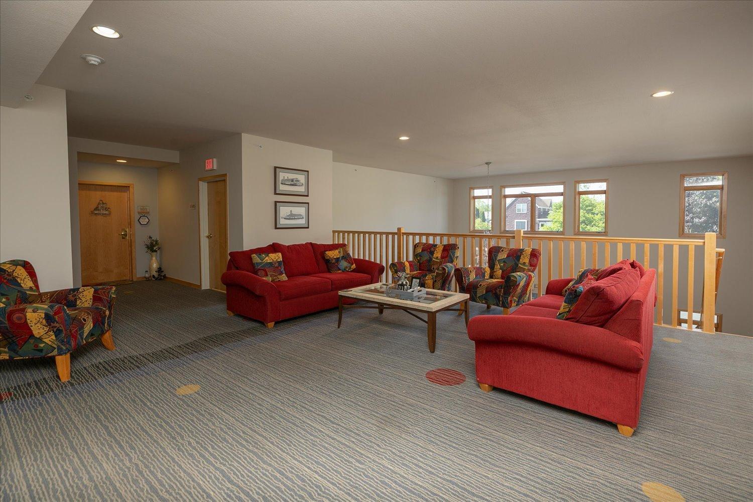 Added upstairs lobby conversation area