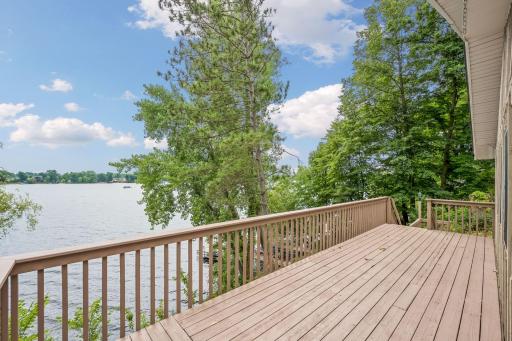 Spacious deck with amazing views of the lake