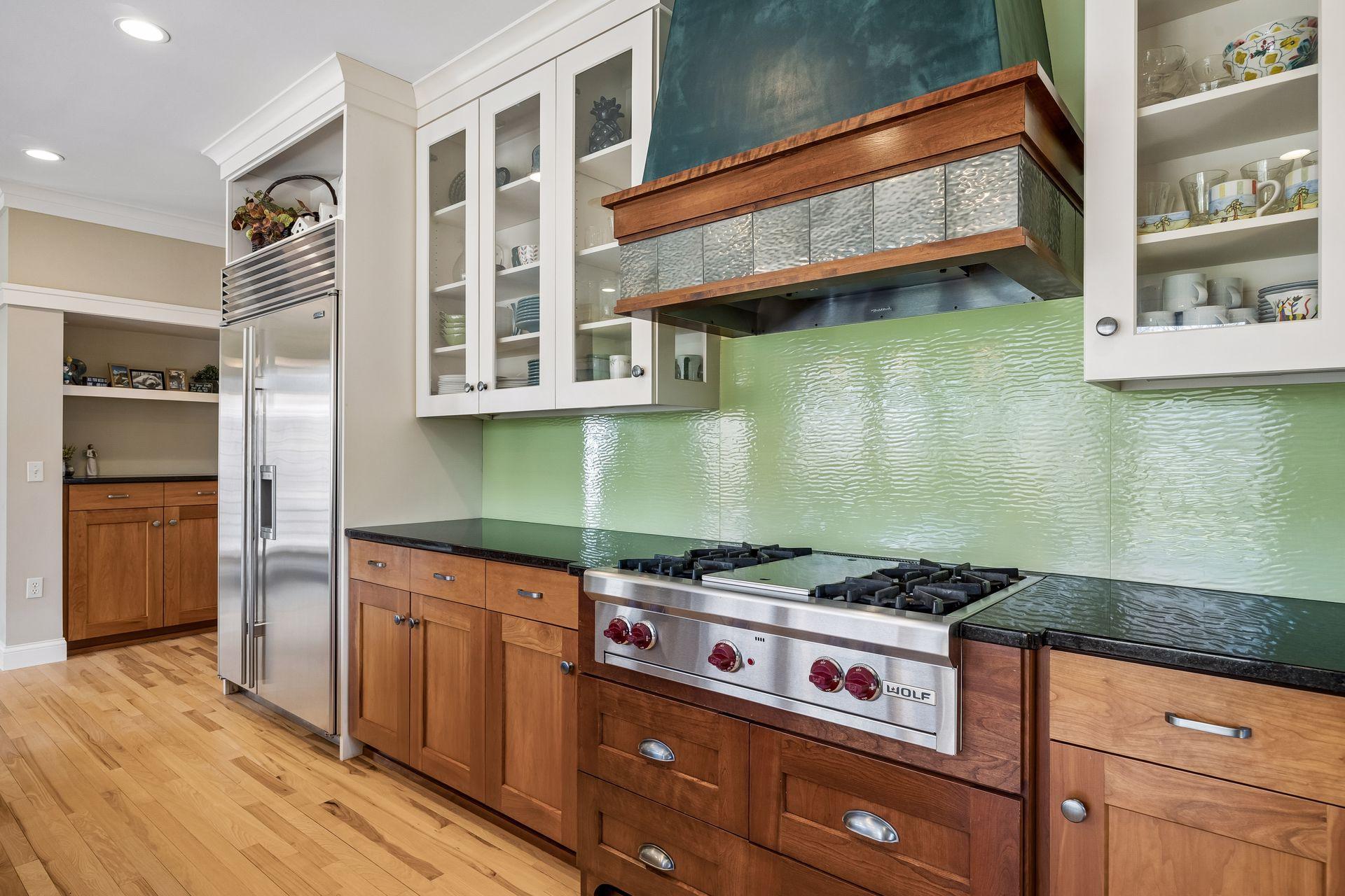 Elite cook top for all your cooking desires. A surplus of counter space surrounding the cook area.
