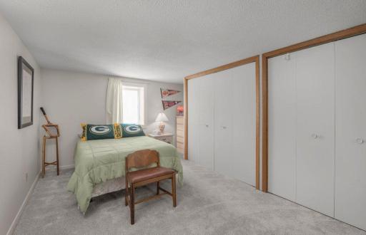 Huge 17 x 13 lower level bedroom with double closets!