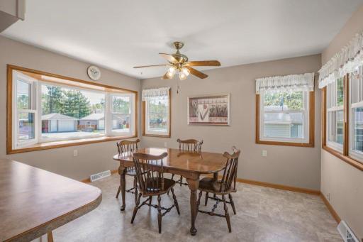 Spacious dining area with a fantastic bay window!