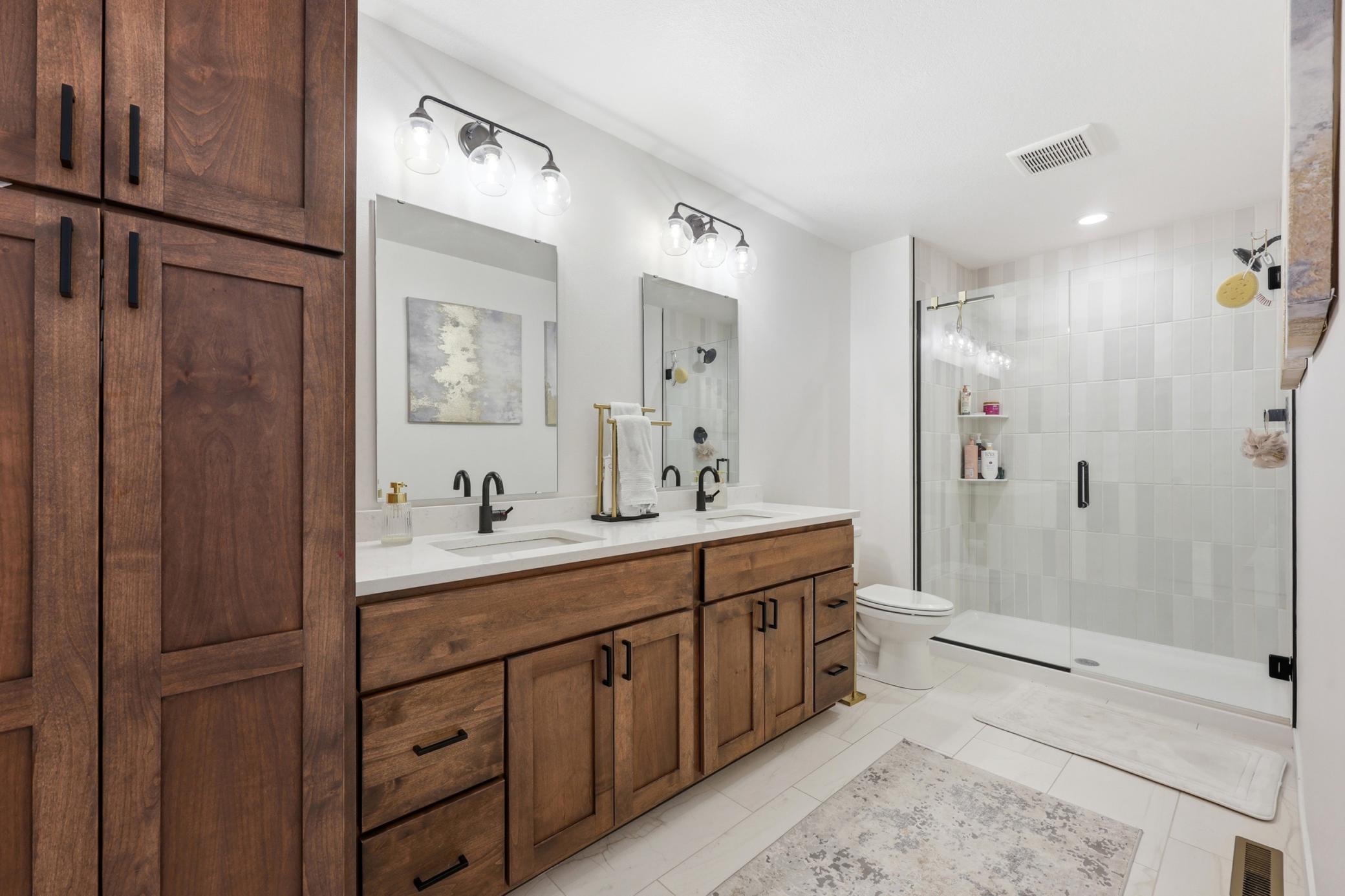 Primary Bathroom with Tile Shower