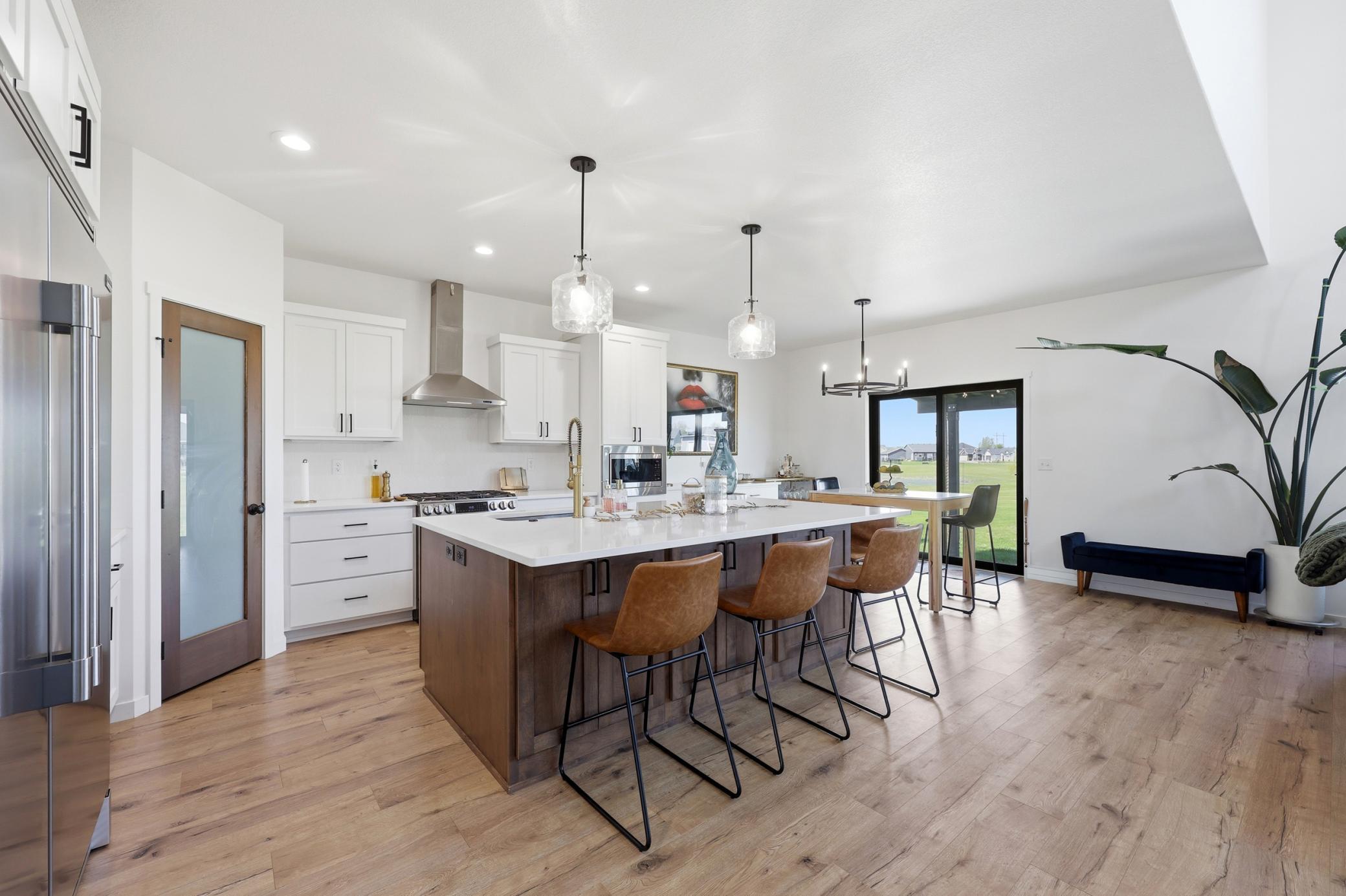 Kitchen with Extended Island and Added Cabinets